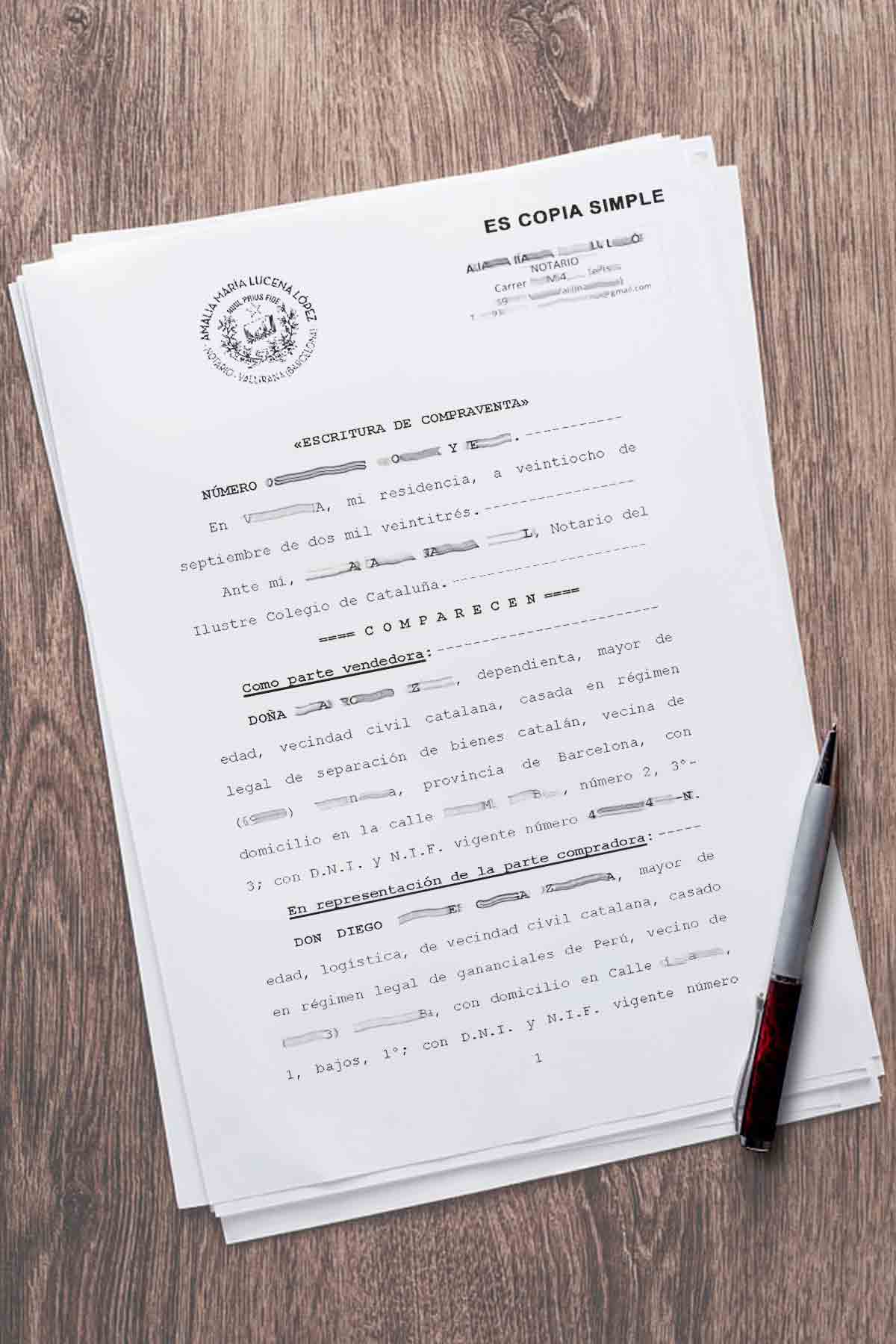 Copia Simple de la Escritura del notario para Representación Gráfica Alternativa por Arquitecto